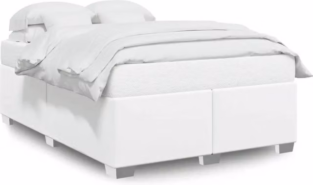 Letto matrimoniale | Letto per adulti | Giroletto Bianco 140x200 cm in Similpelle