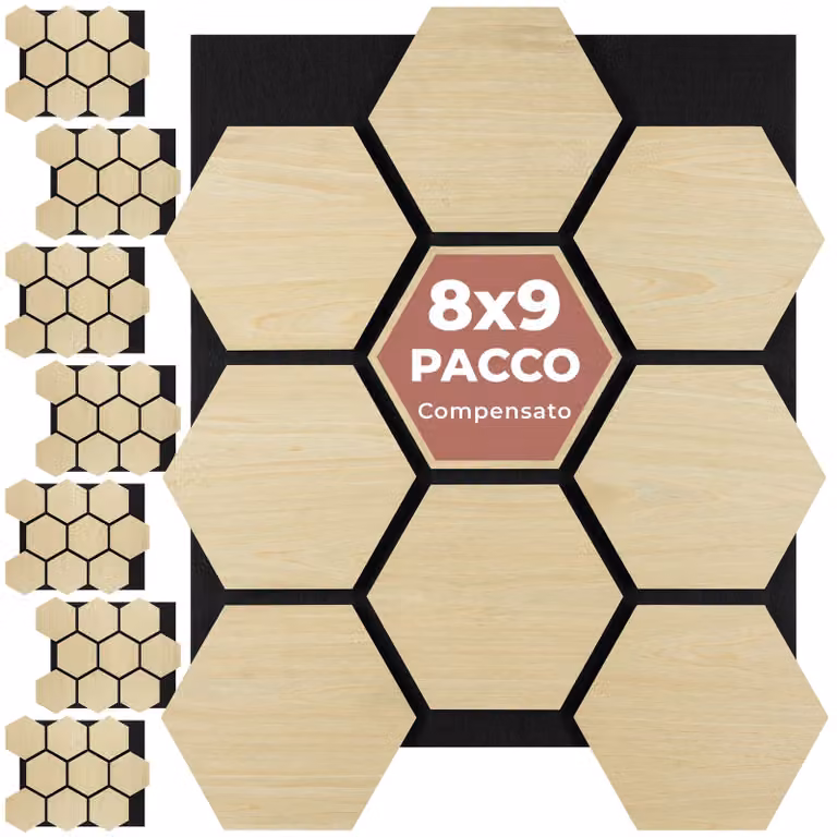 Pannelli acustici Sonic Shield tectake effetto legno in MDF, beige e marrone, da parete, H: 76,0 cm, L: 62,0 cm, P: 2,8 cm