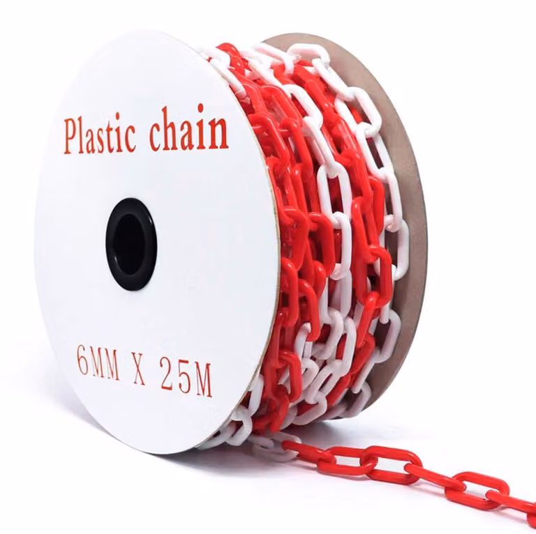 Catena di sicurezza, 25 metri, in plastica, resistente ai raggi UV, confezione da 6