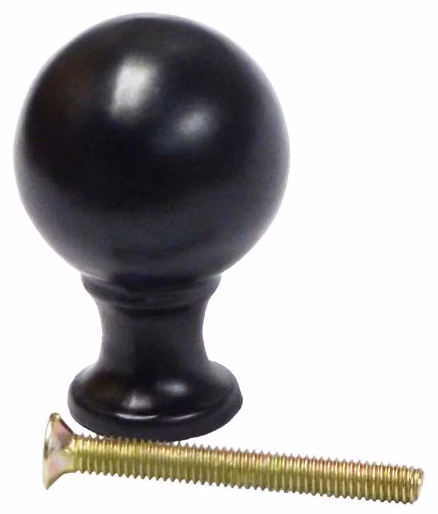 Pomello rotondo da 18 mm in ferro nero