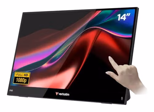 Verbatim Portable 14" FHD Touch Monitor LIGHT Monitor portatile Nero 35,6 cm (14") LCD 1920 x 1080 Pixel
