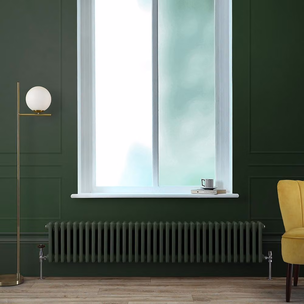 Radiatore Orizzontale a Colonne (3 Colonne) 300mm x 1595mm - Verde (Evergreen) - Regent