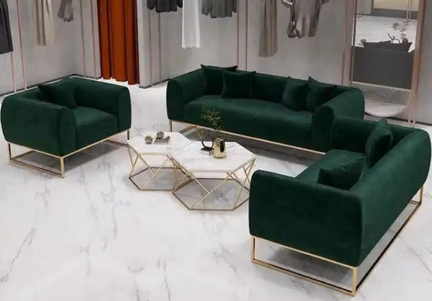 Elegantes 3-tlg Wohnzimmer Set Komfort Sofagarnitur 3+2+1 Sitzer Textil