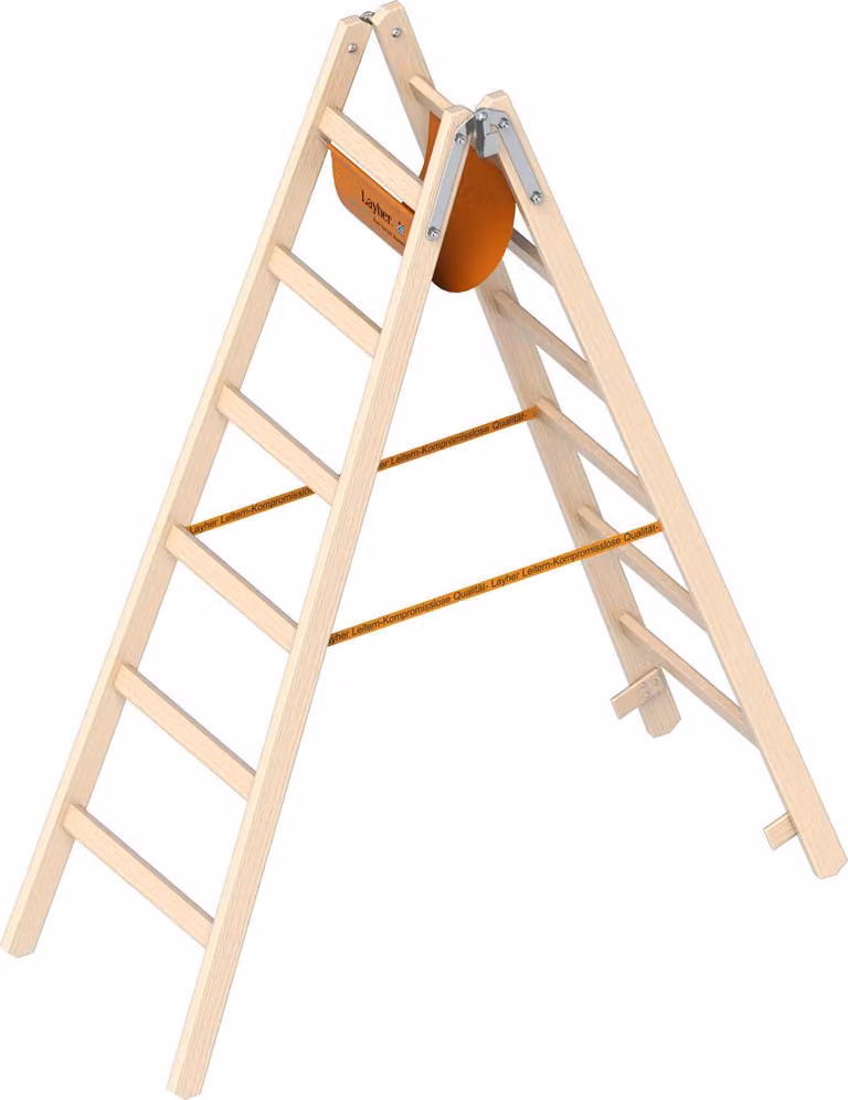 Layher Holzstehleiter 1053 nach Ö-Norm Z1501 6 Sprossen