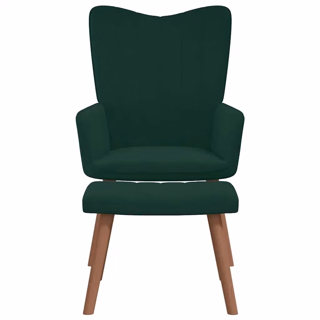 Poltrona Relax con Poggiapiedi in Velluto Verde Scuro con Design Moderno e Struttura Rinforzata – 2