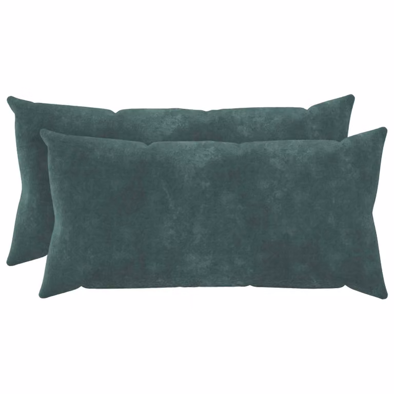 vidaXL Cuscino con cuscino HEERLEN 2 pz Blu mare Fleece in microfibra