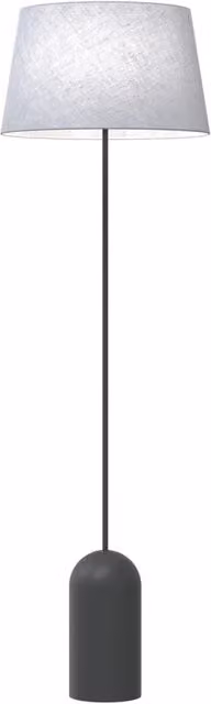 Piantana 1 Luce Anubi Paralume In Tessuto Grigio Con Base In Acciaio Nero