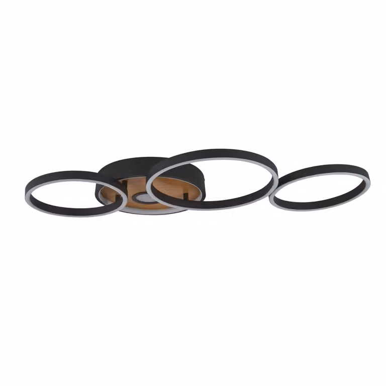 Plafoniera LED Metallo Nero Marrone luce bianca calda 3000 K 936 lm Plafoniera moderna