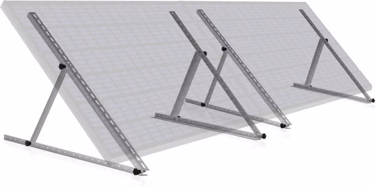 Staffa per pannelli solari Zelsius in alluminio, da 0 a 90 gradi, per due pannelli, asta di supporto 114 cm
