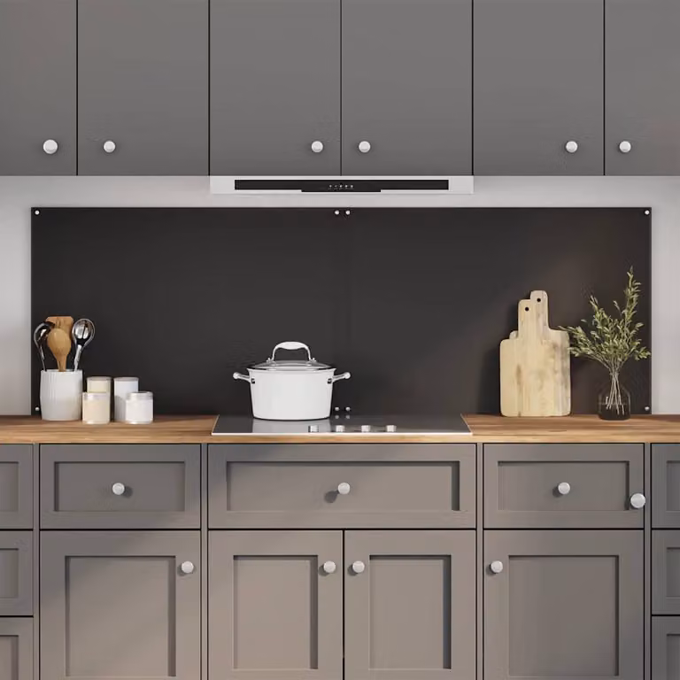 Set di 2 schienali da cucina vidaXL in vetro temperato nero, L 90 cm x H 60 cm
