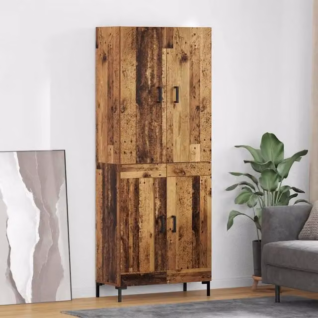 Credenza-Buffet-Armadio da cucina Legno vecchio 69,5 x 34 x 180 cm Legno multistrato 873839