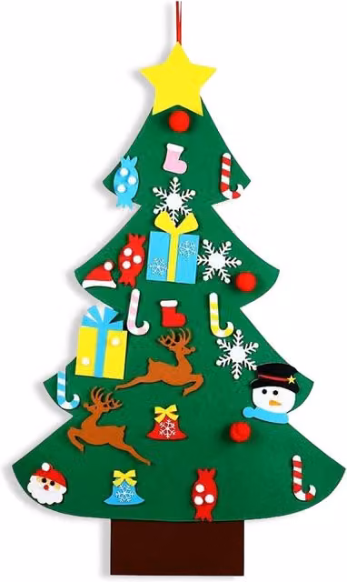 Albero di Natale in feltro Saint Joy verde multicolore con 26 giochi inclusi per bambini
