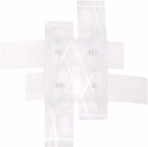 Gea Luce Frida - Applique da parete con 2 luci E27 in vetro bianco satinato e montatura in metallo cromato, Larghezza: 50 cm