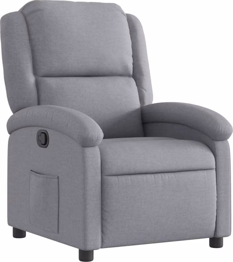 Poltrona reclinabile in Tessuto Grigio Chiaro