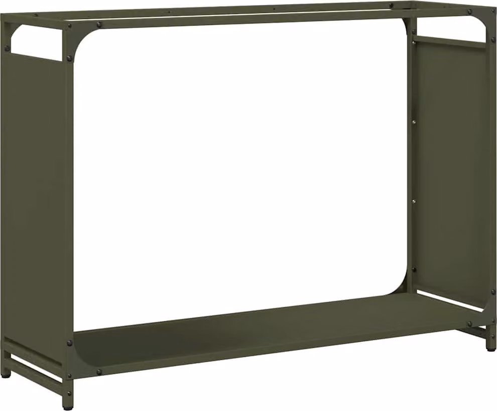 Rastrelliera per Legna da Ardere Verde Oliva 90x28x65 cm