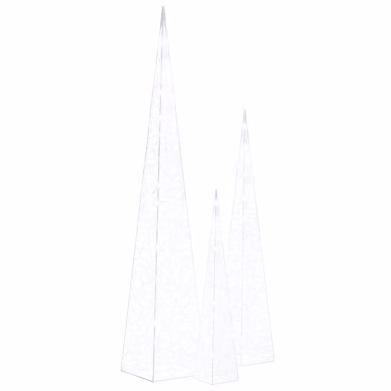 Set Coni Luce LED Acrilico Decorativo Bianco Freddo 60/90/120cm