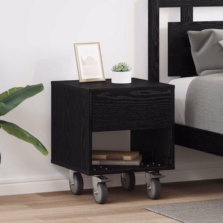 Set di 2 comodini moderni vidaXL in colore nero, L 40,5 cm x P 40 cm x H 48 cm