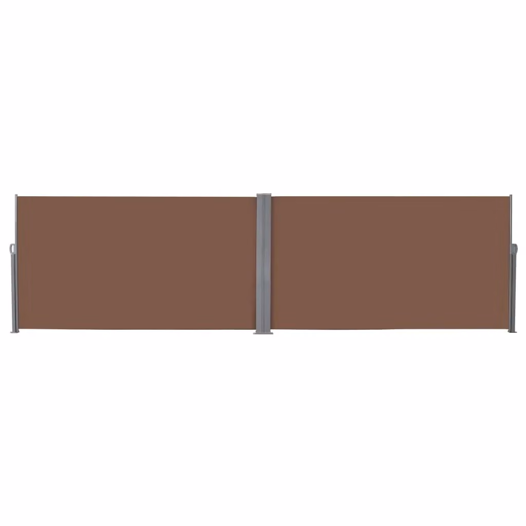Tenda da sole laterale retrattile con motore e schermo privacy per patio e giardino, marrone, L: 600 cm, H: 160 cm – 2