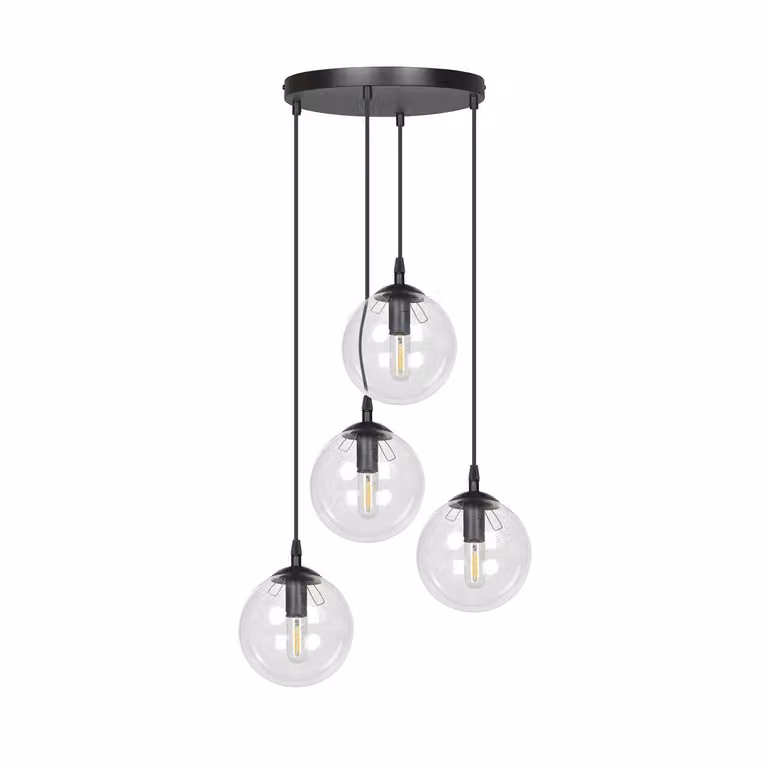 Lampadario Emibig 4xE14 40W COSMO 4 BL/TRASPARENTE PREMIUM 711/4PREM