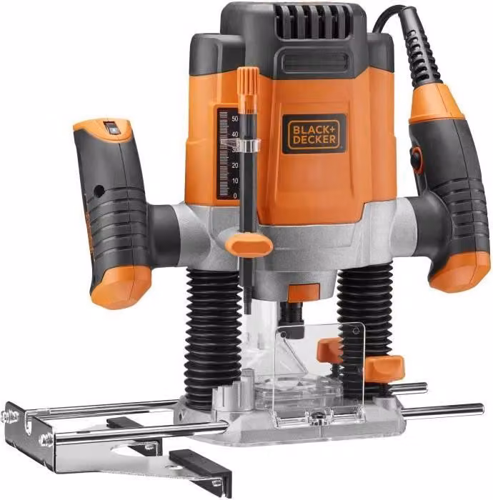 Fresatrice verticale, BLACK+DECKER KW1200E-QS, 1200 W, velocità variabile, 7 accessori