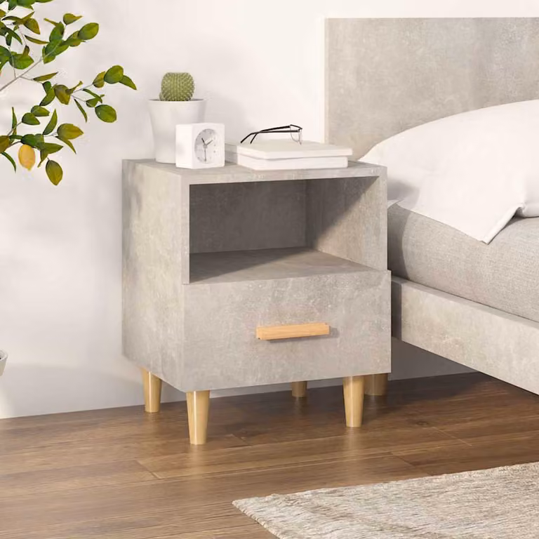 Comodino vidaXL in stile scandinavo Grigio, L 40 cm x P 35 cm x H 47 cm