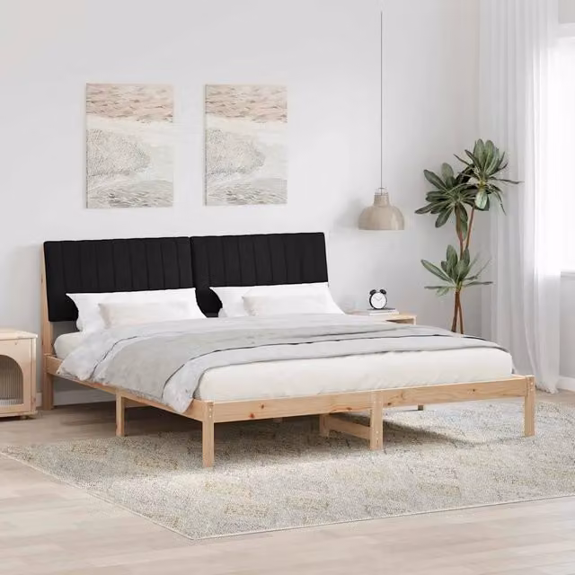 Struttura letto moderna vidaXL in pino massello non trattato marrone L 180 cm x P 200 cm