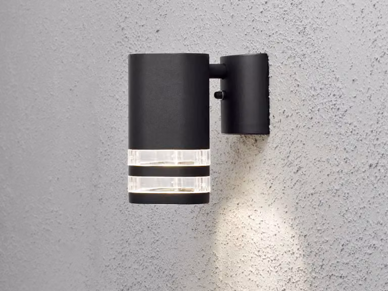 Lampada da parete a LED per esterni illuminazione di facciata, luce esterna 15,5 cm, nero