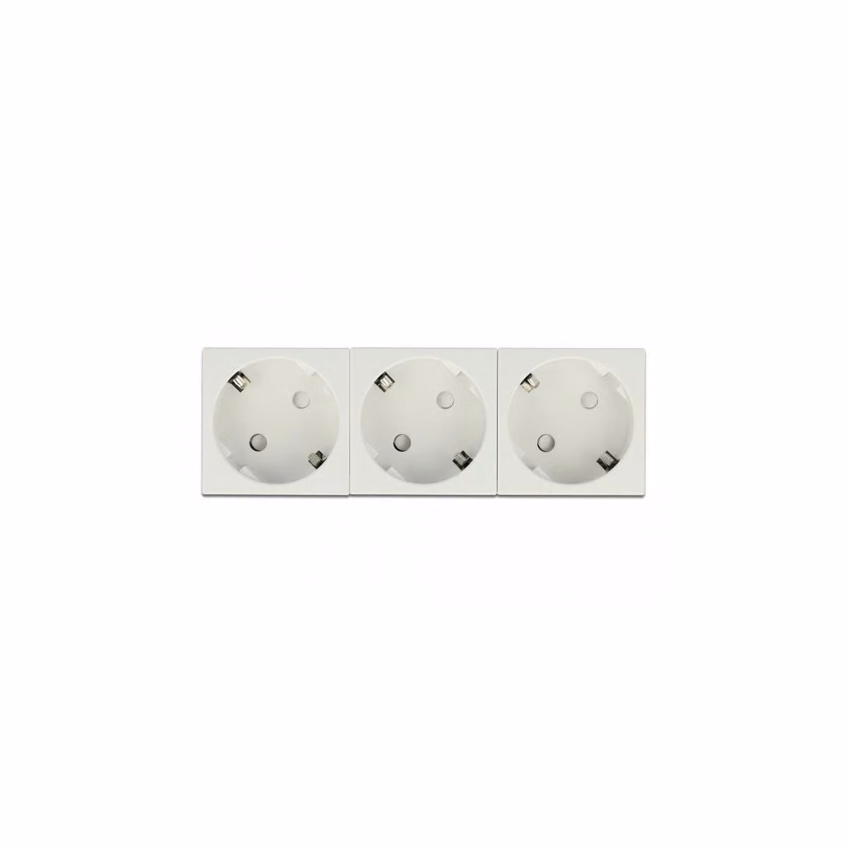 Delock - Easy 45 - Presa di corrente - 2P+T - tipo F - con blocco - 3 prese - 16 A - corrente alternata 250 V - bianco, RAL 900