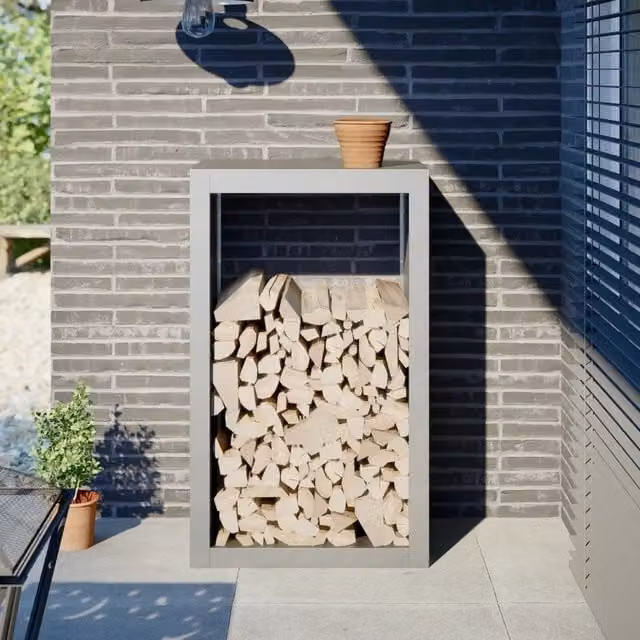 Rastrelliera per Legna da Ardere 60x40x100 cm in Acciaio Inox 850993