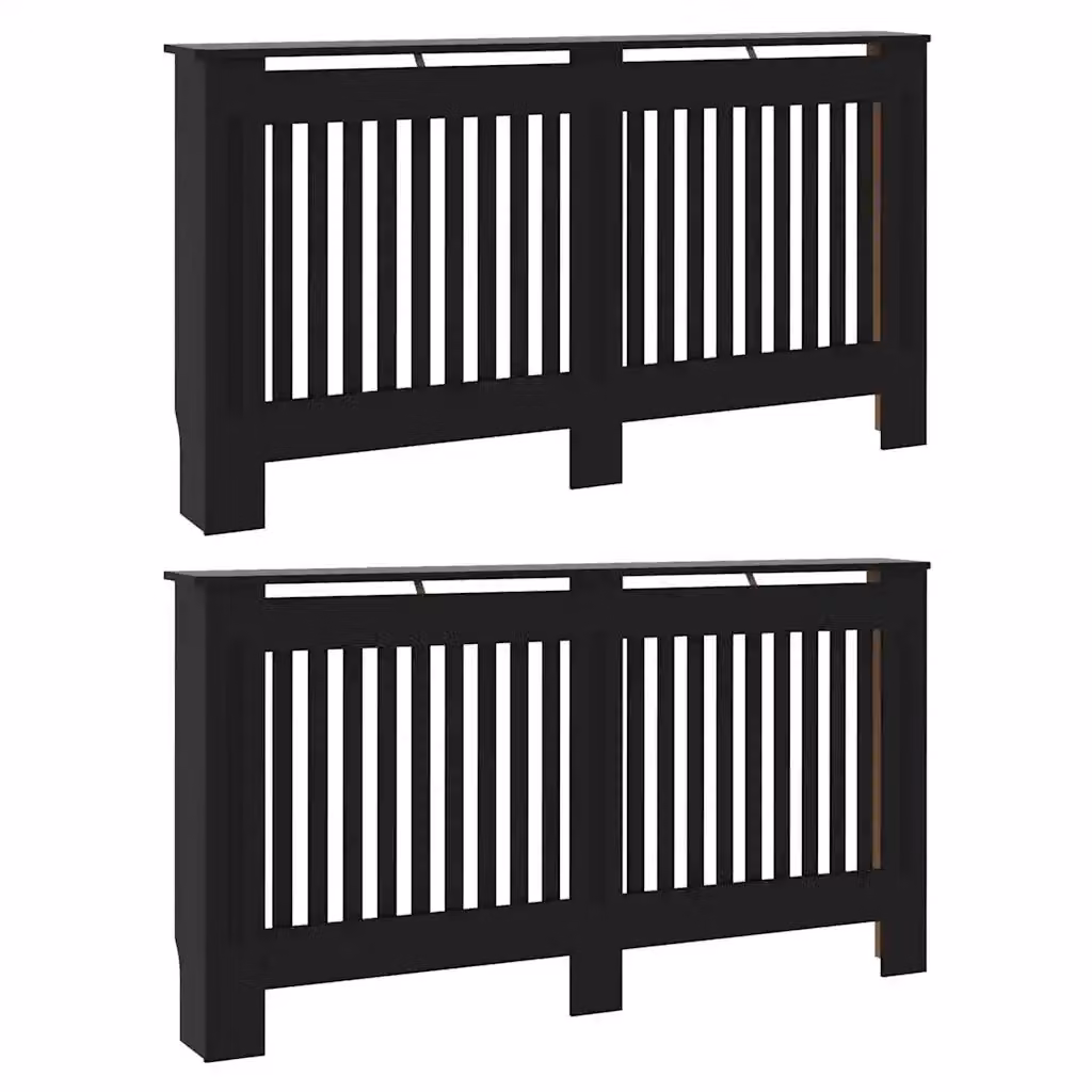 Set di 2 coperture per radiatori vidaXL in plastica, colore nero, L 152 cm x H 81,5 cm x P 19 cm – 2