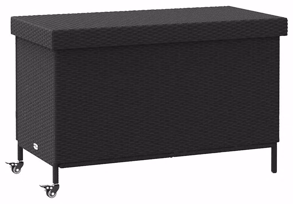 Cassetta portaoggetti in resina effetto rattan, dimensioni 110 x 55 x 73 cm