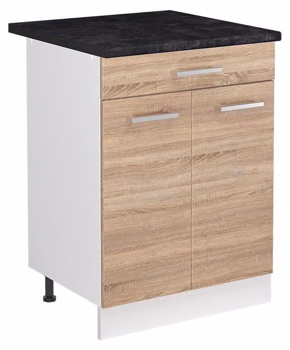 Mobile lavello cucina Vicco R-Line Sonoma/Bianco 60 cm piano di lavoro Antracite, Model 73028