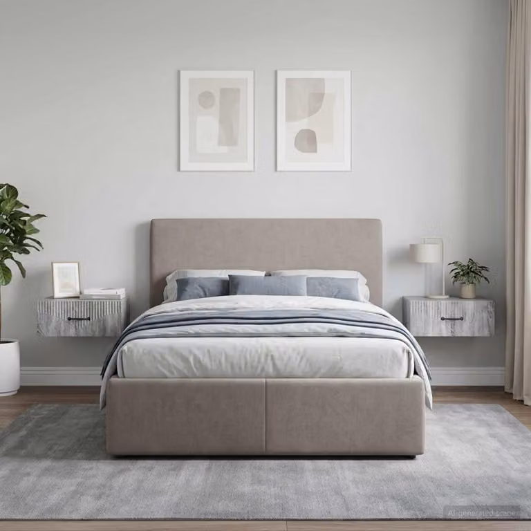 Set di 2 comodini sospesi vidaXL in colore Grigio Sonoma, L 49 cm x P 34,5 cm x H 20 cm