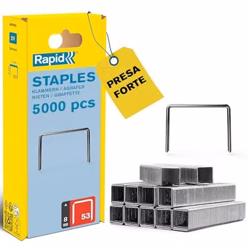 Rapid Graffe a Filo Sottile 8 mm Acciaio Zincato - 5000 pezzi