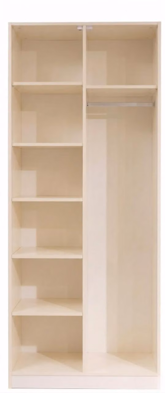 Armadio a 2 ante con ripiani, beige, stile moderno, funzionale