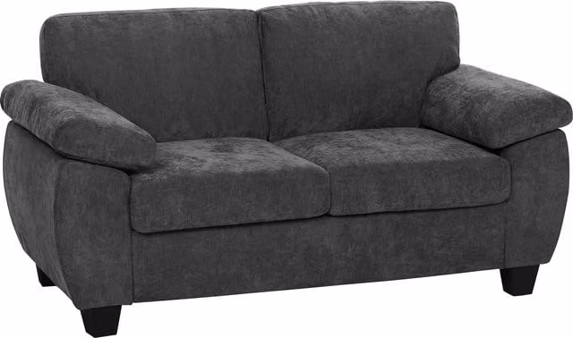 Divano 2 posti HOMCOM con imbottitura spessa e braccioli, Grigio scuro, L: 156 cm, P: 77 cm, H: 81 cm – 1