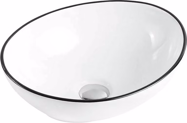 Mexen Elza lavabo da appoggio 40 x 33 cm, bianco/nero - 21014007