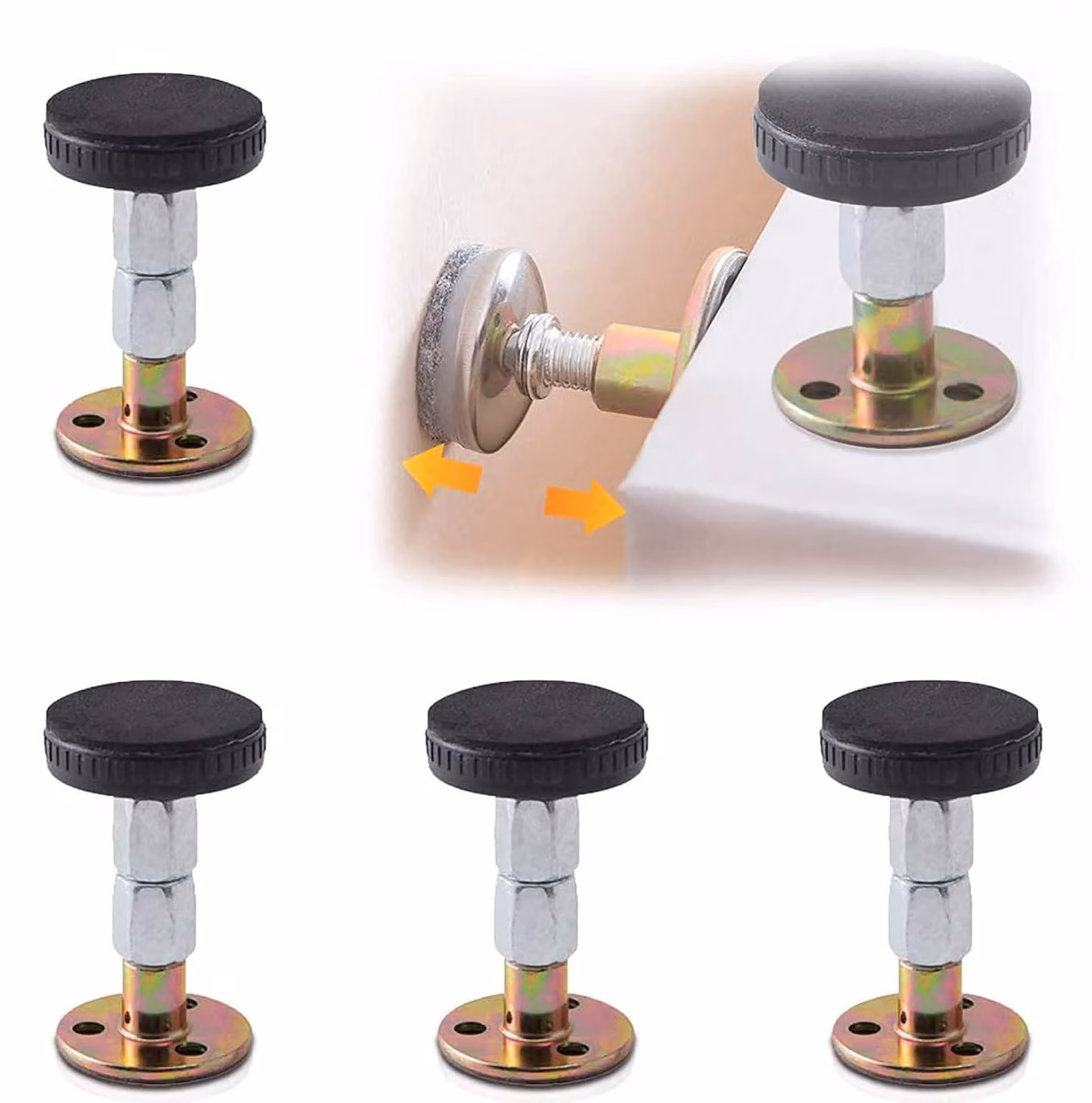 Kit di 4 regolatori anti-vibrazione per telai di letto, regolabili da 33 a 110 mm