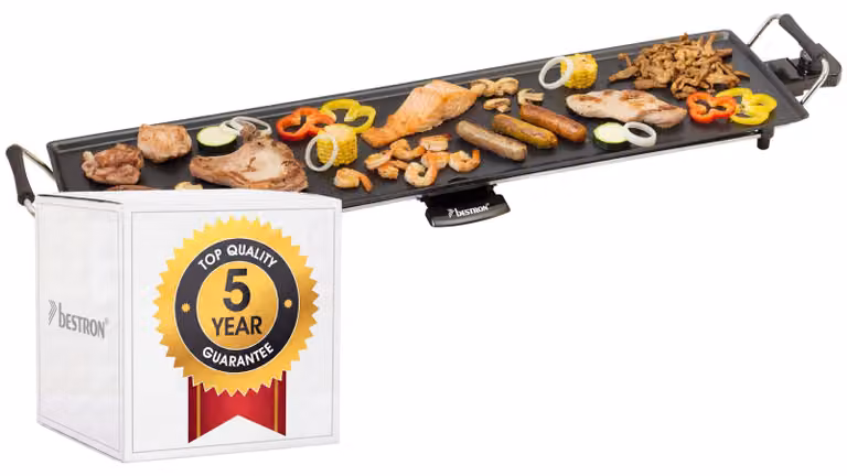 Griglia elettrica da tavolo Bestron, con piastra XXL per plancha/teppanyaki con rivestimento antiaderente