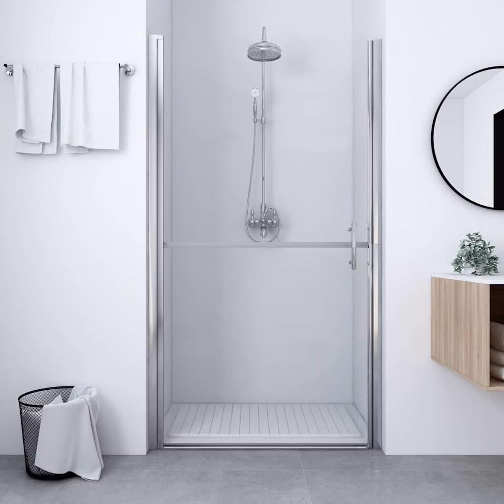 Porta per Doccia in Vetro Temperato Trasparente vidaXL L: 91 cm, H: 195 cm – 1