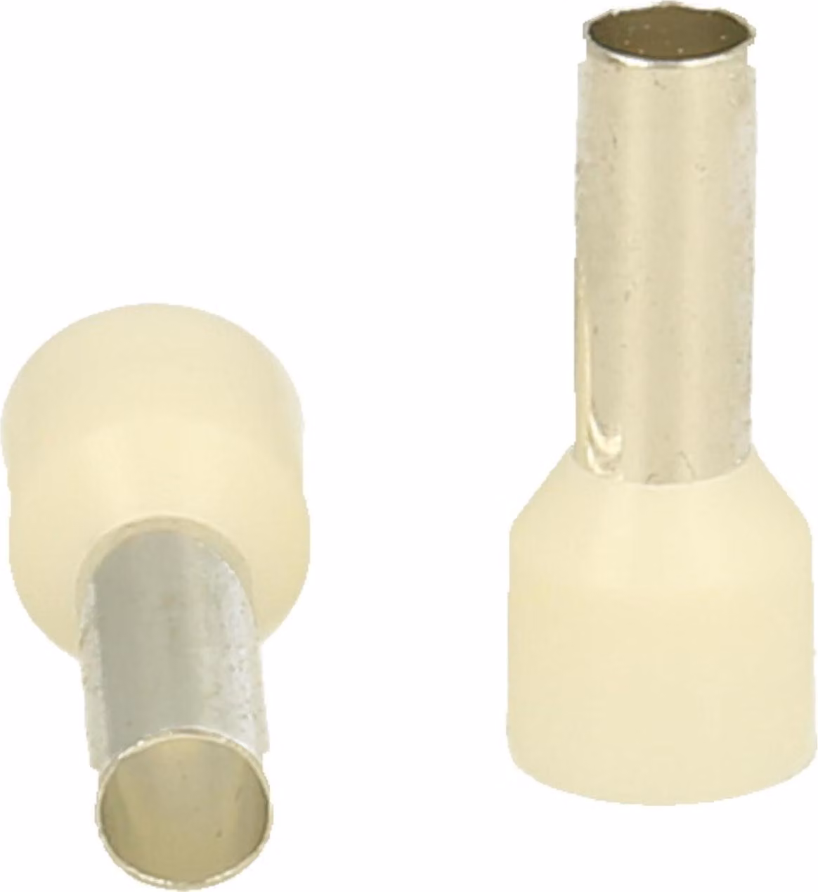 Capicorda DIN 46228 parte 4 isolati, dimensione N, codifica colore WE sezione 10 mm² avorio - 1 pezzo