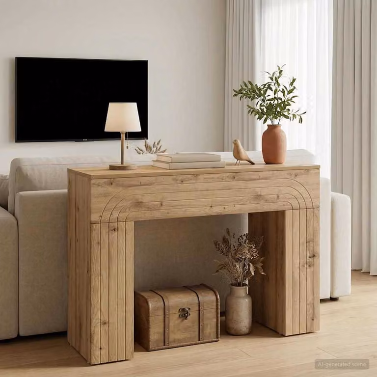vidaXL Tavolino da salotto rettangolare in legno rovere marrone L 102 x P 35 x H 75 cm