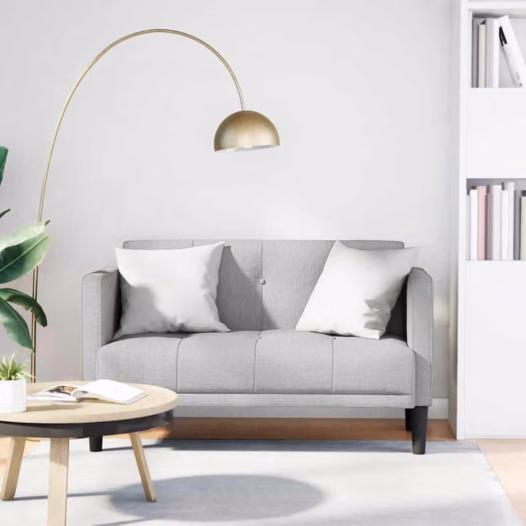 Divanetto moderno vidaXL in tessuto Grigio, L: 111 cm, P: 67 cm, H: 74,5 cm