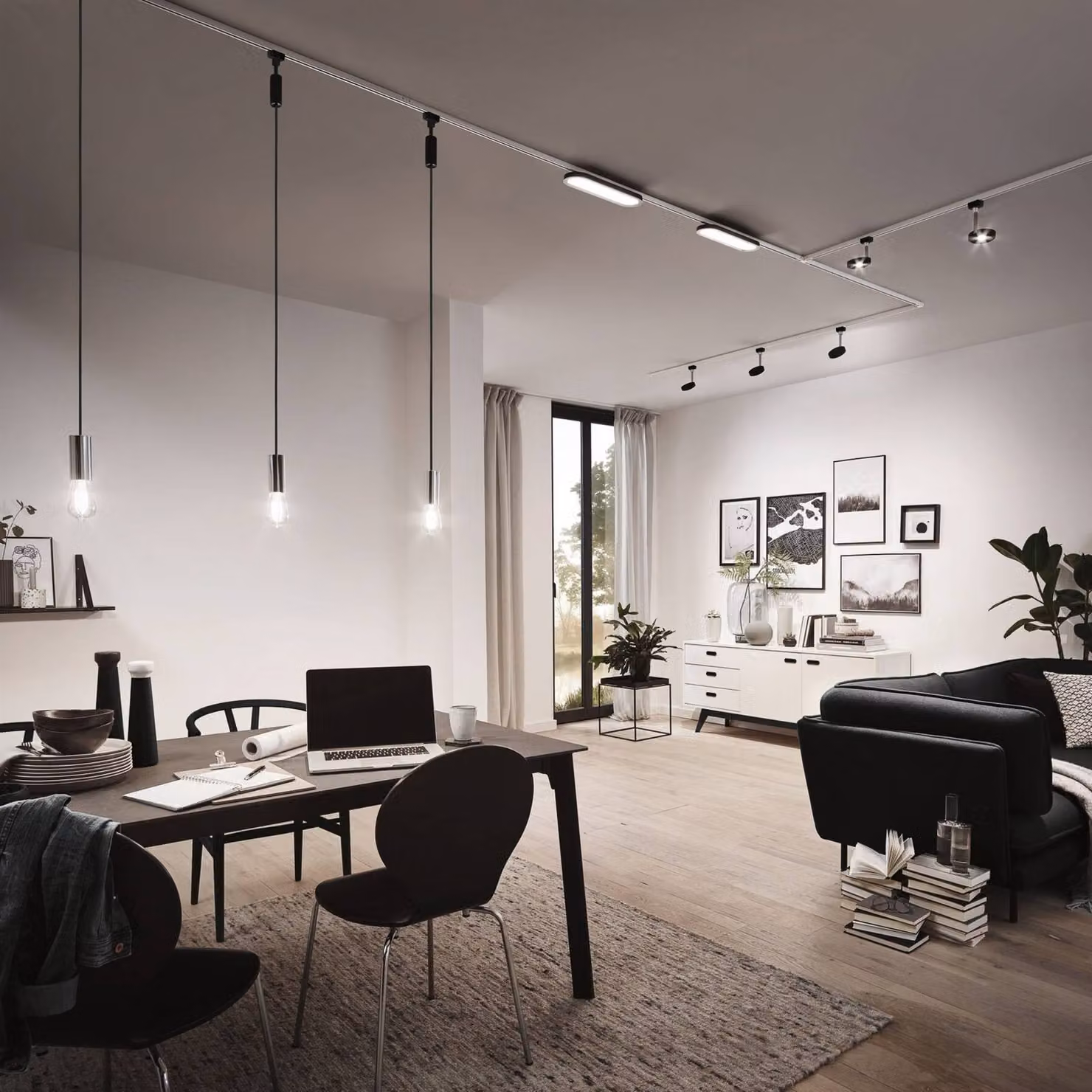 Paulmann Binario elettrico URail, bianco segnale, lunghezza 1 m, alluminio URail, Bianco / Opale, Soggiorno / Sala da pranzo, Alluminio, Moderno