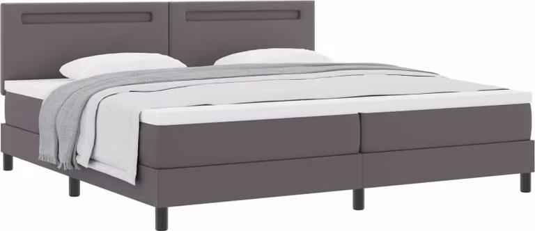 Letto a molle con materasso Grigio 200 x 200 cm