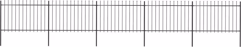 Recinzione da Giardino con Punta a Lancia in Acciaio 892,5x120 cm Nero