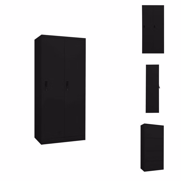 vidaXL Armadio nero 80x50x180 cm in acciaio - Armadi