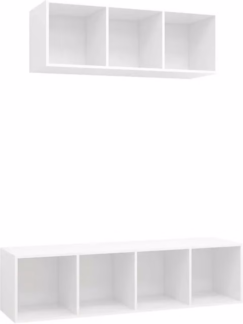 Set Mobile TV 2 pz | Armadietto TV | Mobile Porta TV Bianco in Truciolato