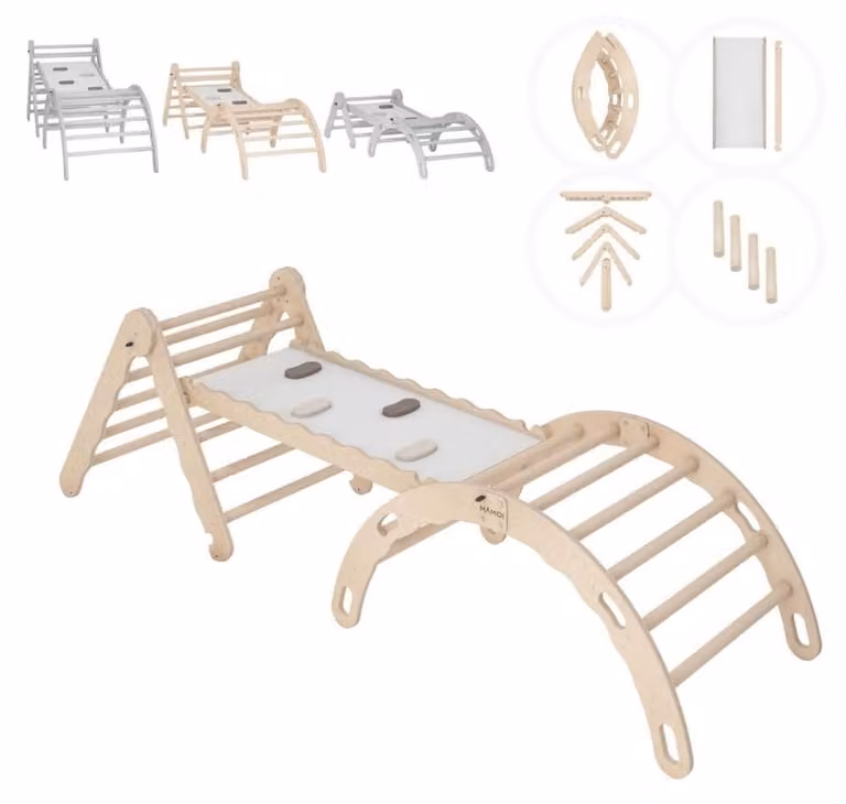 Struttura da arrampicata Montessori con scivolo per bambini