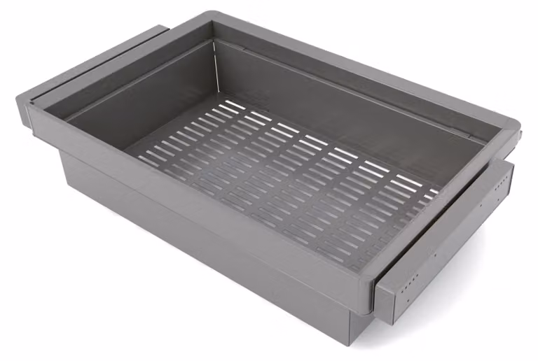 Set di cassetti con sistema di chiusura ammortizzata, modulo da 80 cm, colore Titan, regolabile